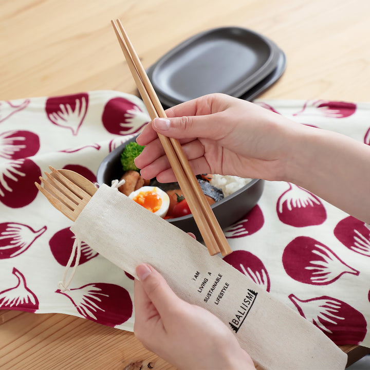 100%竹から作られたバンブーカトラリーセット