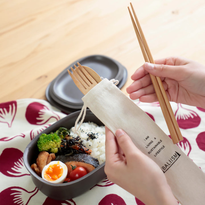 100%竹から作られたバンブーカトラリーセット