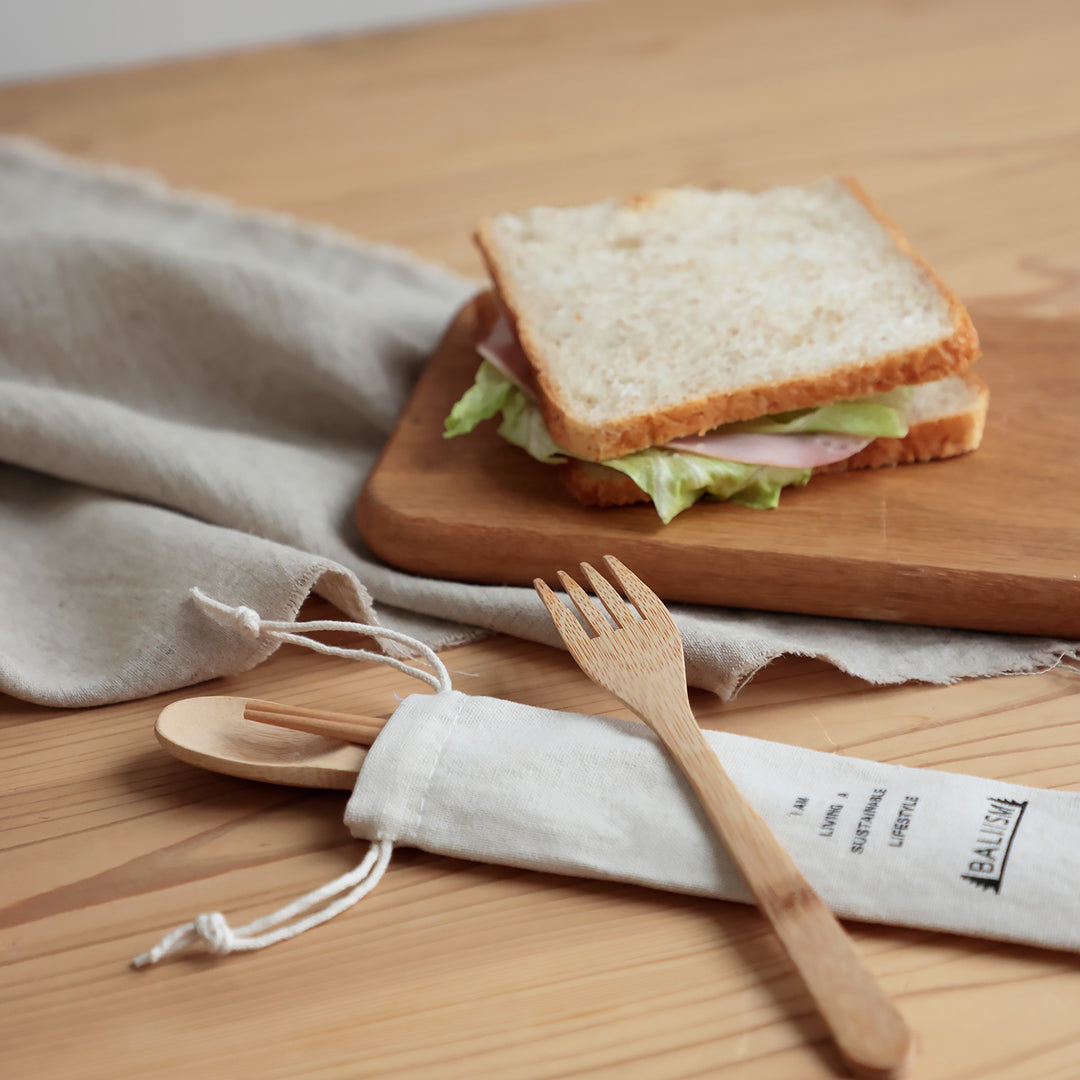 100%竹から作られたバンブーカトラリーセット