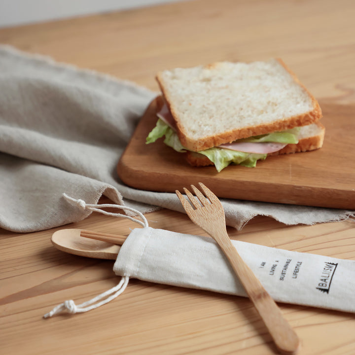 100%竹から作られたバンブーカトラリーセット