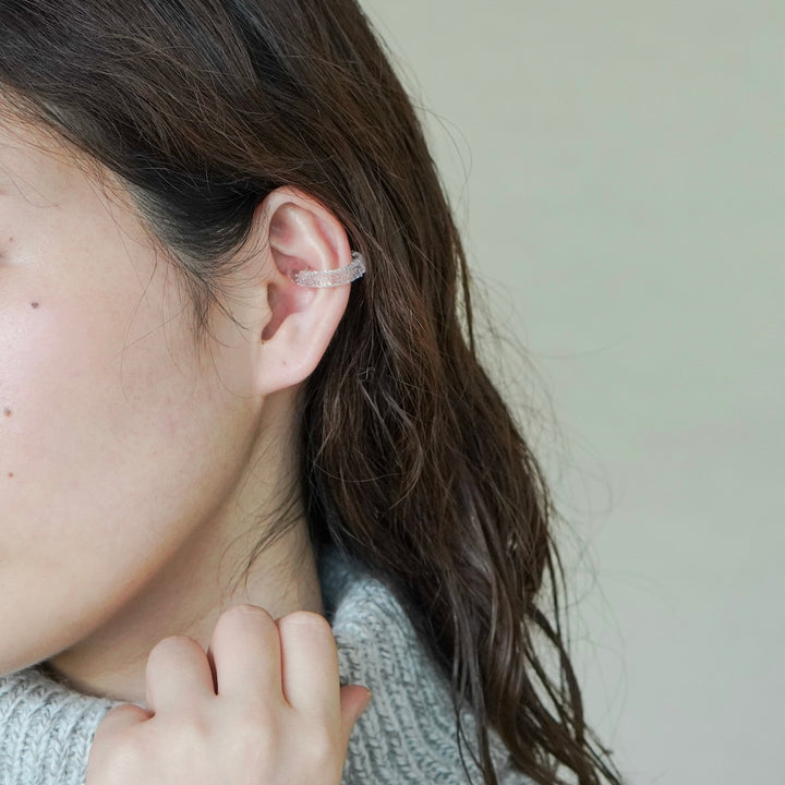 光を透かして煌めくガラス細工のいやーカフ・リング / トゥインクル