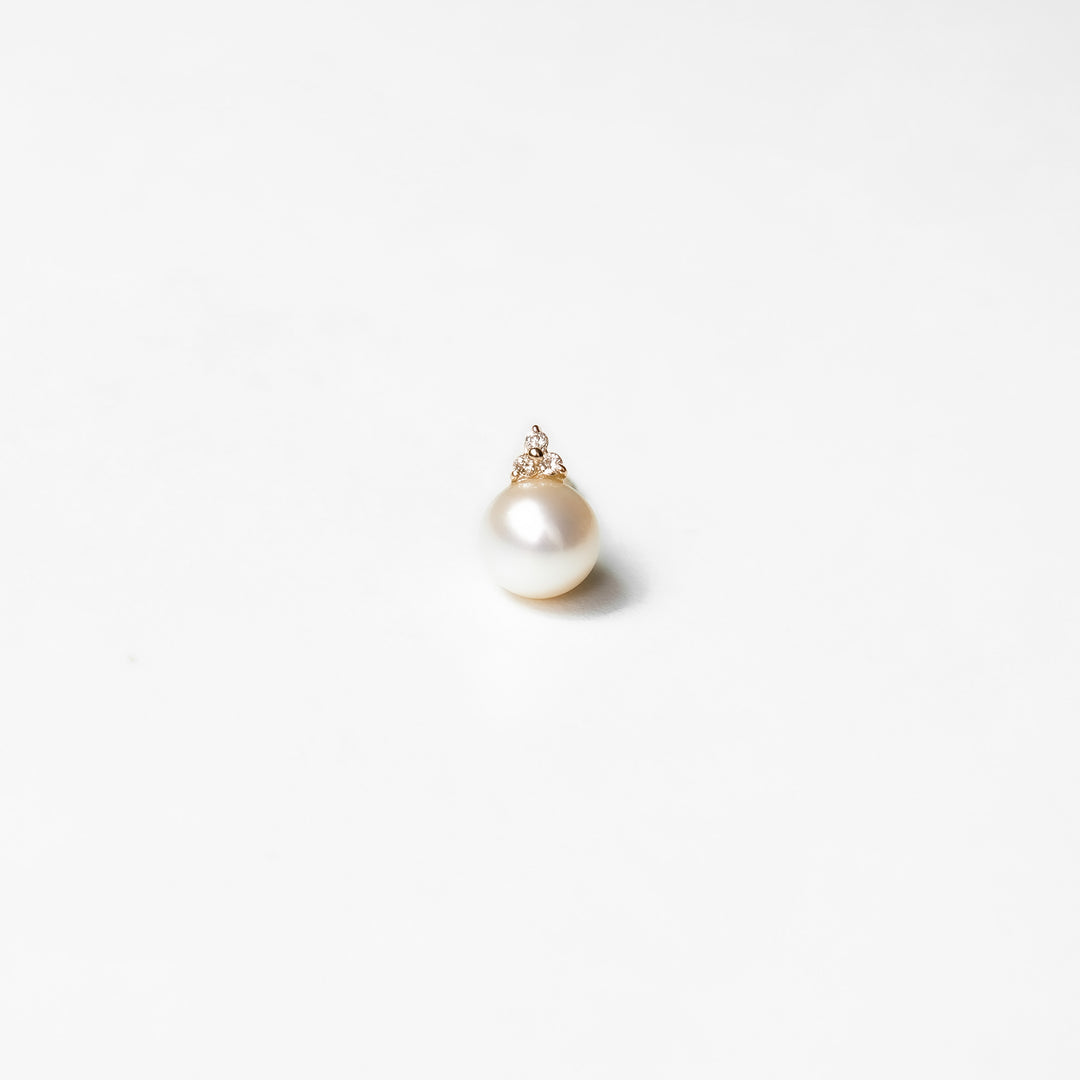 Lab Diamond × Pearl Pierced Earring