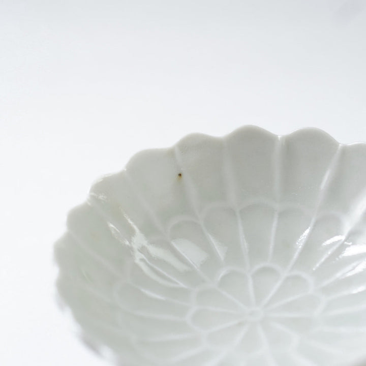 青と琥珀の菊豆皿