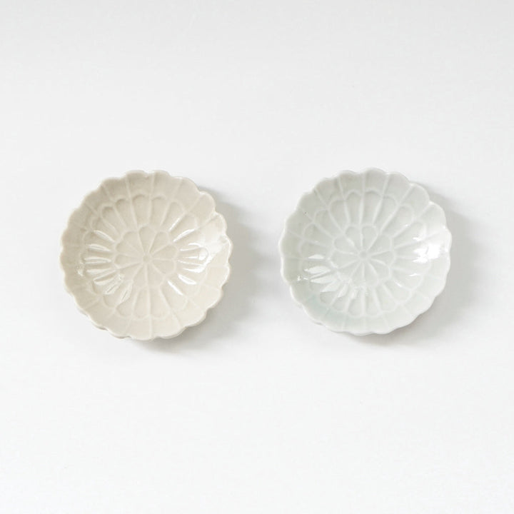【訳あり】青と琥珀の菊小鉢