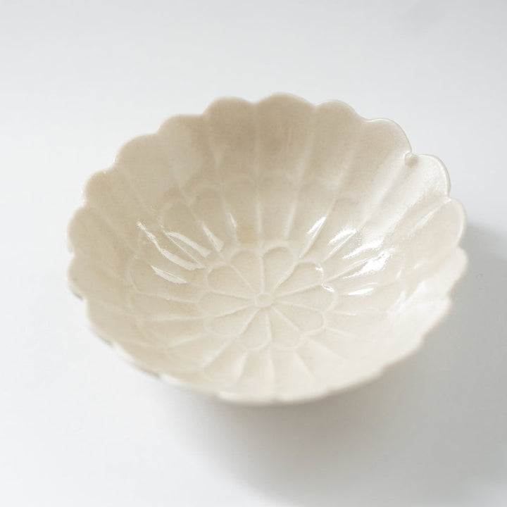 【訳あり】青と琥珀の菊小鉢