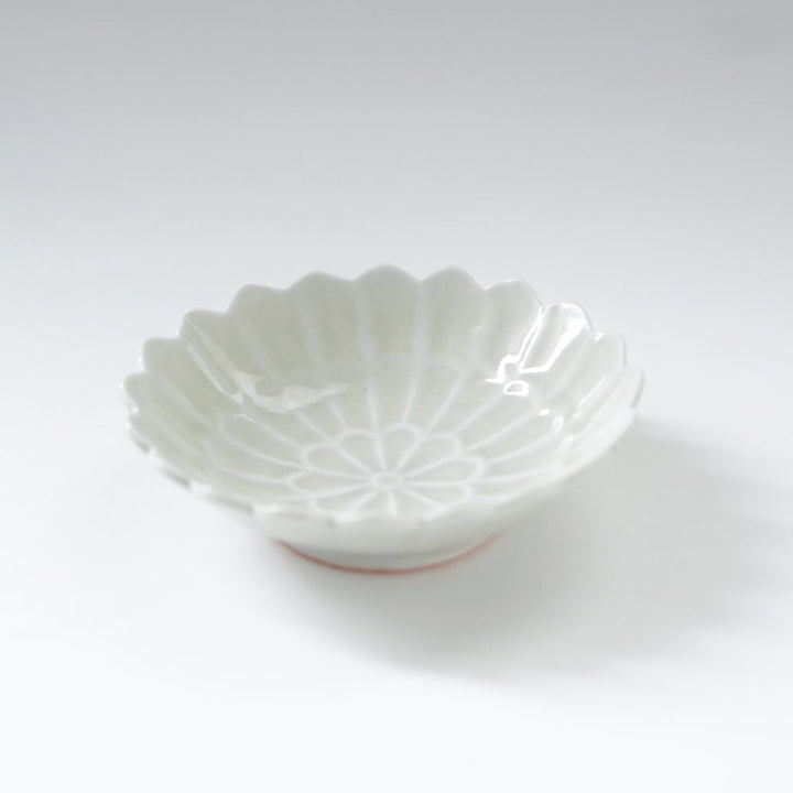 【訳あり】青と琥珀の菊四寸鉢（約12cm）