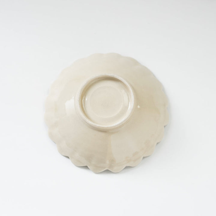 【訳あり】青と琥珀の菊五寸鉢（約15cm）