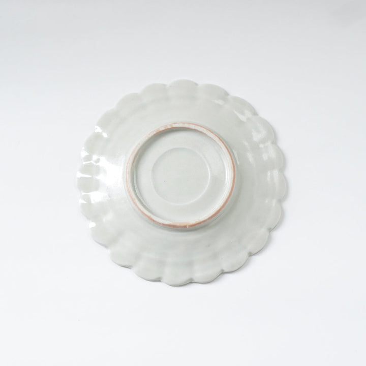【訳あり】青と琥珀の菊小皿（約13cm）