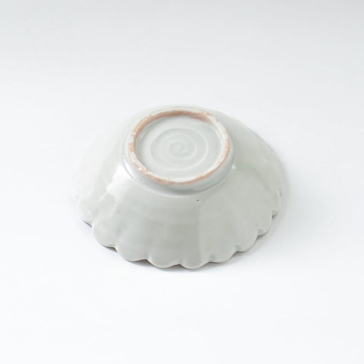 【訳あり】青と琥珀の菊四寸鉢（約12cm）