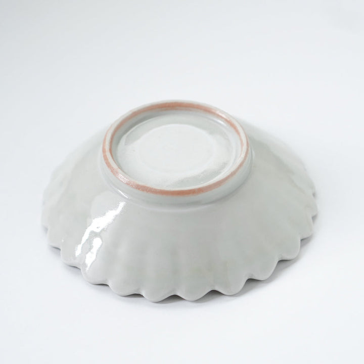【訳あり】青と琥珀の菊五寸鉢（約15cm）