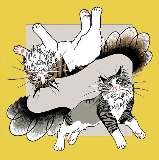 2匹のねこ柄風呂敷｜92×94cm – LILOCLE(リロクル)｜エシカルな暮らしと